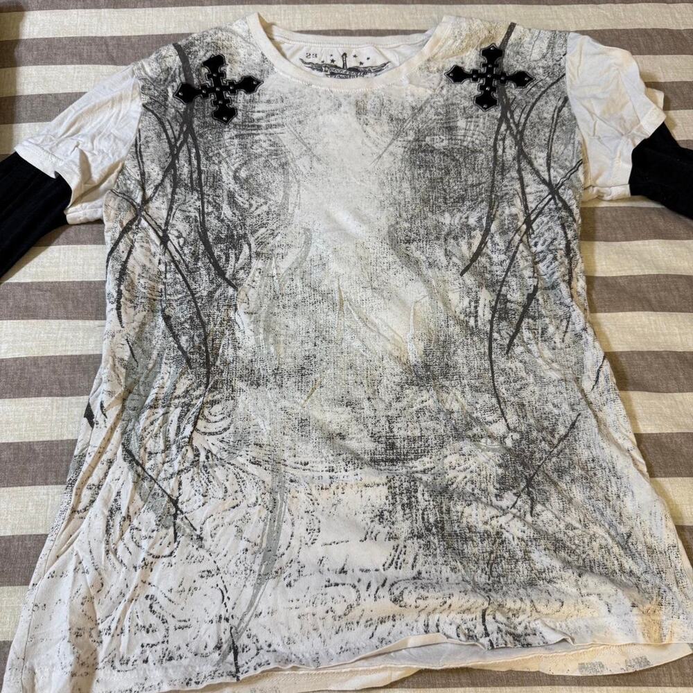 Y2k mall goth cross layered